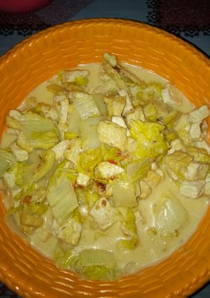Foto resep Sawi putih dan tahu santan