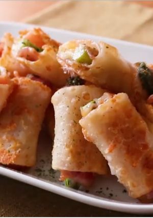 Hình của món Harumaki măng tây.