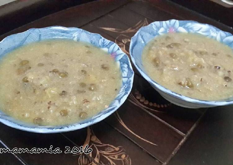  Resep  Bubur  beras merah n kacang  ijo  laziiss oleh Mama 