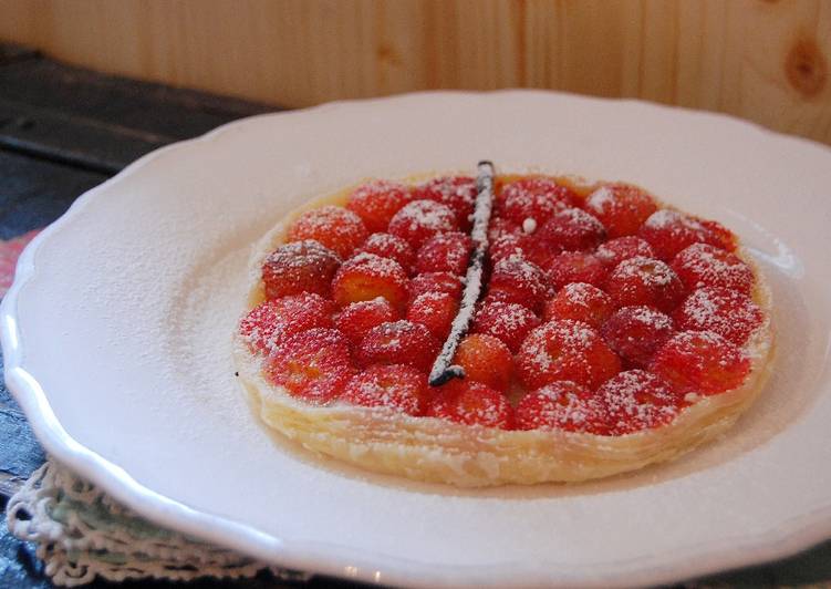 Tarta tatín de madroños
