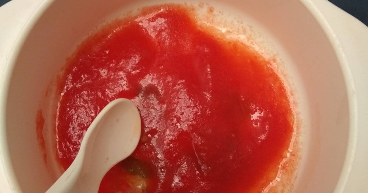 Resep MPASI 6 bulan menu tunggal puree tomat oleh Nina Herlia Cookpad