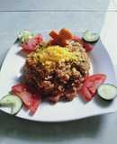 Cơm chiên hắc xì dầu trứng muối