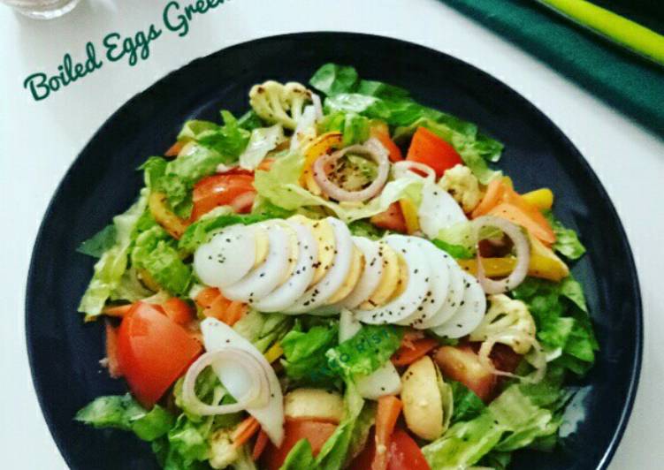 Resep Boiled Eggs Green Salad (keto) | Resep Bumbu Boiled Eggs Green Salad (keto) Yang Enak dan Simpel