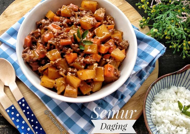 Resep masakan Semur Daging Sapi Cincang Kentang | Cara Masak Semur Daging Sapi Cincang Kentang Yang Mudah Dan Praktis