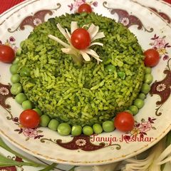 A picture of Kale Spinach Peas Pulav.