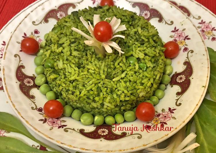 Steps to Make Ultimate Kale Spinach Peas Pulav