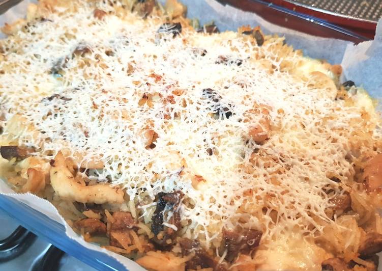 Step-by-Step Guide to Make Ultimate Mushroom Chicken Cheese Baked Rice