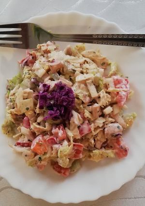 Zdjęcie przepisu A la kebab na talerzu.