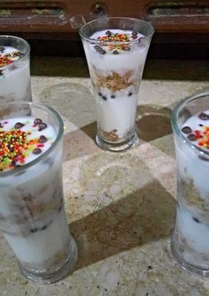 صورة لوصفة كبايات الكنافة بالمهلبية والمكسرات 😋