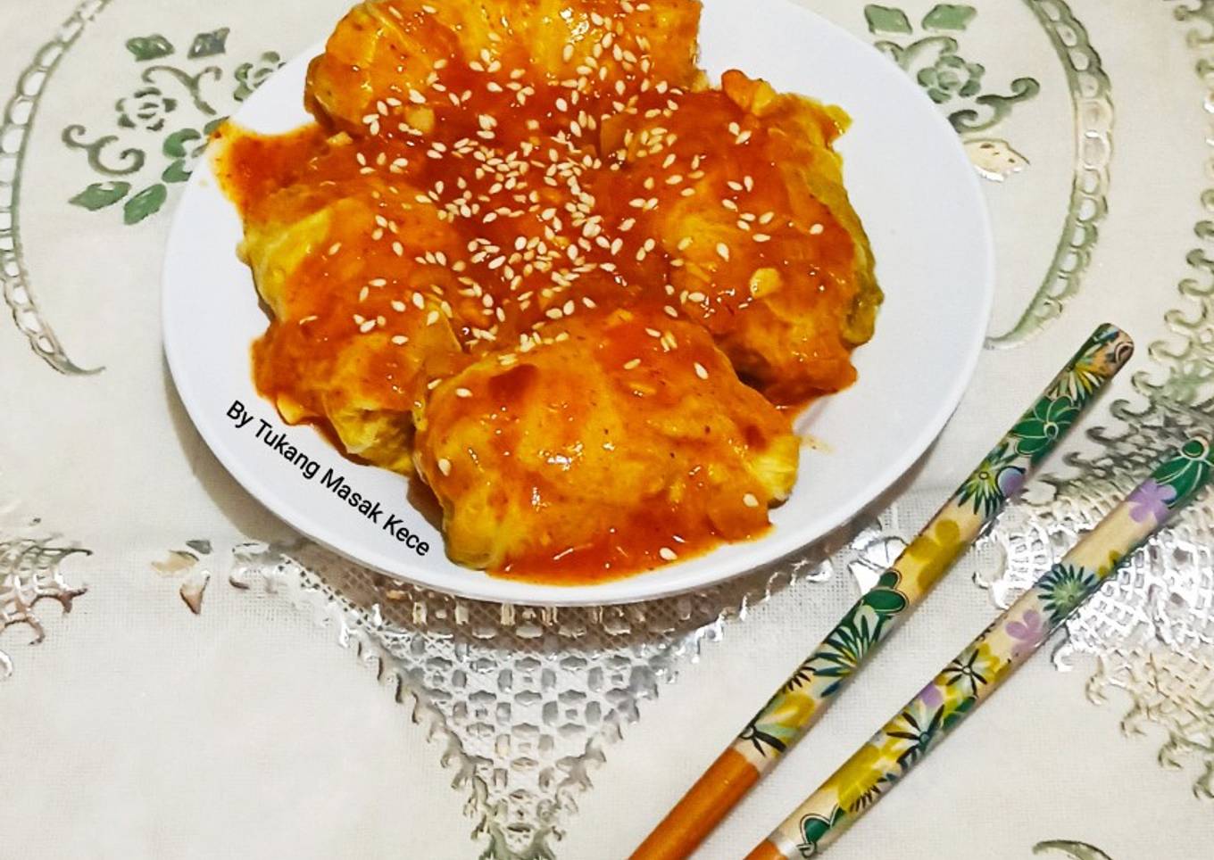 "SAWI GULUNG ISI AYAM" Menu Sehat Berbuka puasa ala Korea
