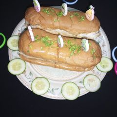 A picture of Chicken long burger.