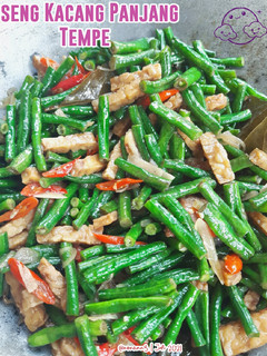 Foto resep Oseng kacang panjang tempe