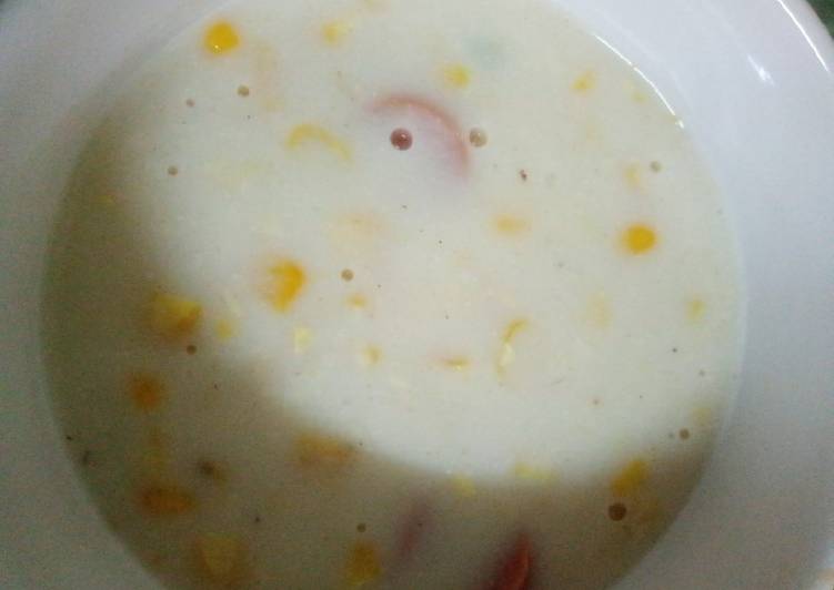Recipe: Tasty Sup krim jagung sosis