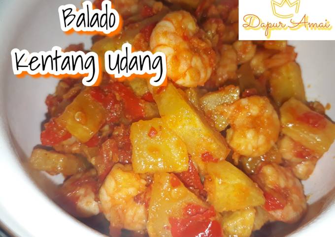 Balado kentang udang