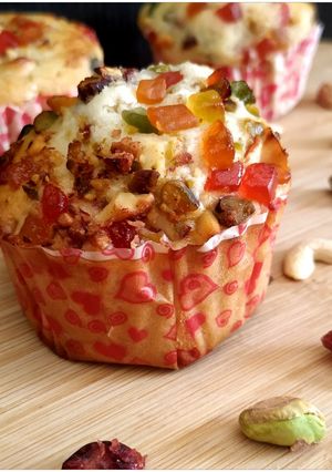 A picture of "Eggless Fruits and nuts pineapple muffins".