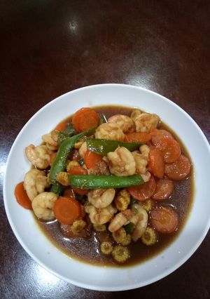 Foto resep Kapri manis cah udang saus madu