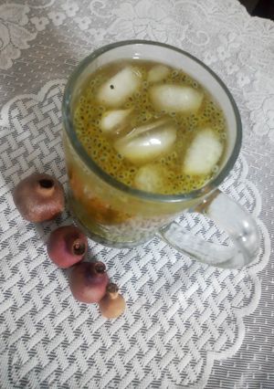 عکسی از دستور شربت زعفران با تخم شربتی 😁😉
