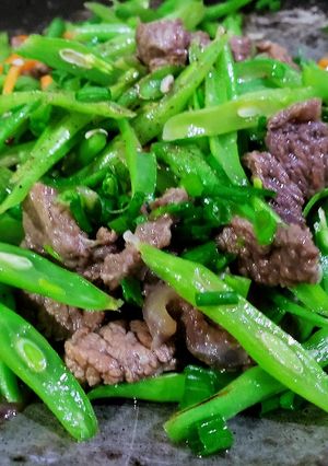 Hình của món Đậu cô ve xào thịt bò.