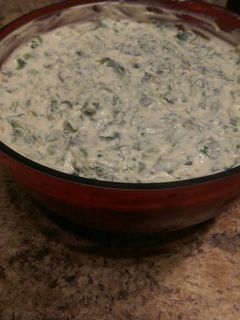 A picture of Mom's famous Spinach Dip.