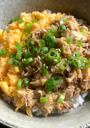 A picture of Sweet Miso Mackerel & Egg Rice Bowl.