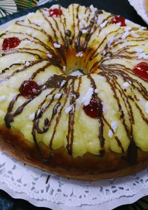 Una foto de Rosca de Pascua y crema pastelera súper fácil