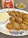 Healthy High Protein Sprouted Green Gram Oats Paneer Tikki