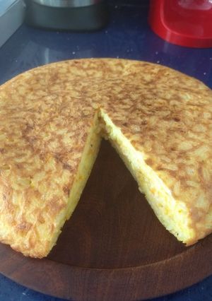 Una foto de Tortilla de arroz y verduras. 🥘