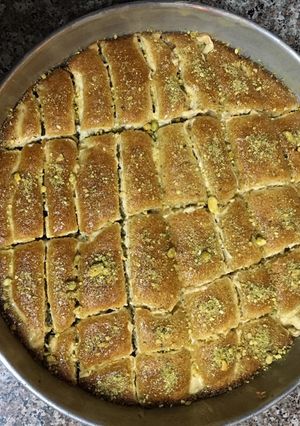صورة لوصفة بسبوسة كاروهات