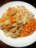 Bistec Salteado & Arroz con Palitos