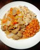 Bistec Salteado & Arroz con Palitos
