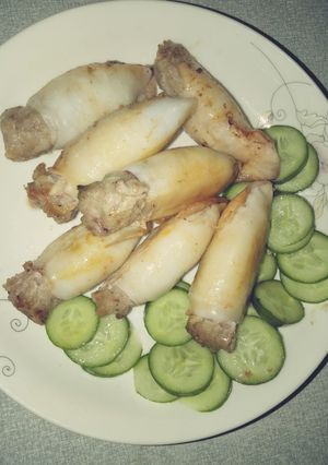 Hình của món Mực nhồi thịt nướng.