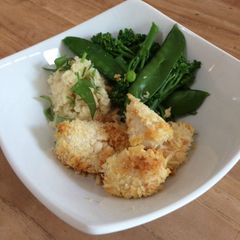 A picture of Parmesan and lemon chicken nuggets.