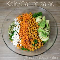 A picture of Kale/carrot salad.