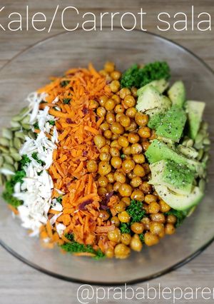 A picture of Kale/carrot salad.