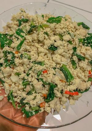 Foto resep Orak Arik ayam tahu telur (tanpa minyak)