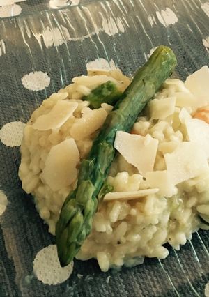 Une photo de Risotto Asperges&crevettes