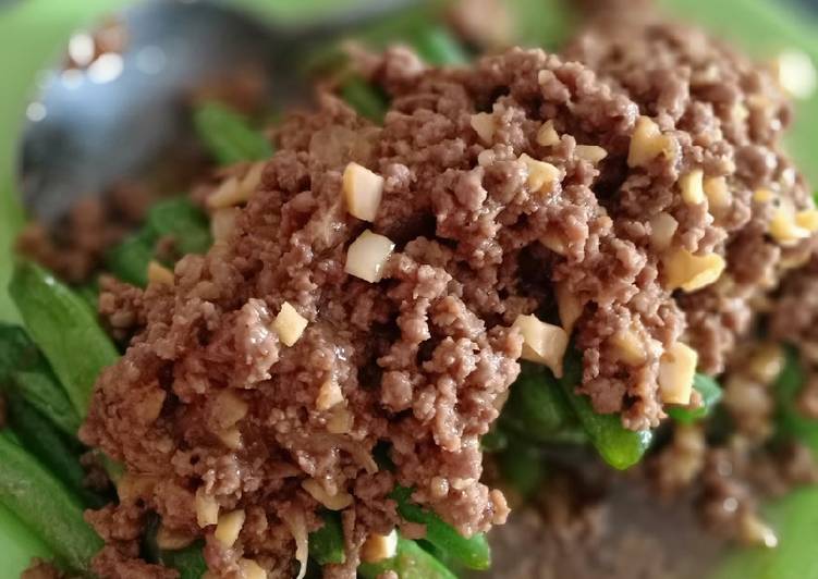 Tutorial membuat Tumis buncis siram daging mantap