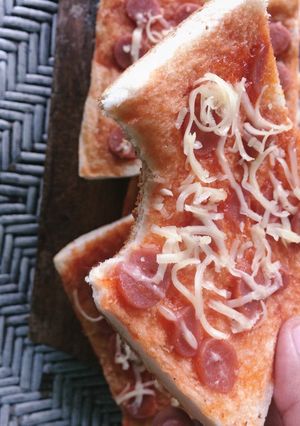 Foto resep Pizza mini roti tawar teflon 🍕