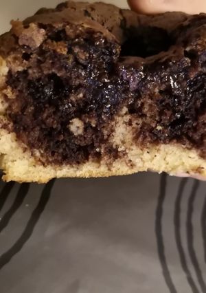 Une photo de Gâteau au lait et semoule et chocolat fondant