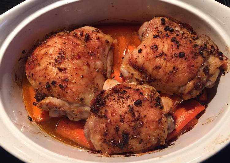Steps to Cook Quick Paprika Roast Chicken with carrots