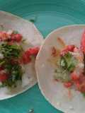 Tacos de filetes de pescado al pastor. ॐ