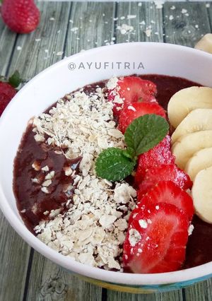 Foto resep Smoothies Oat Choco Banana Strawberry