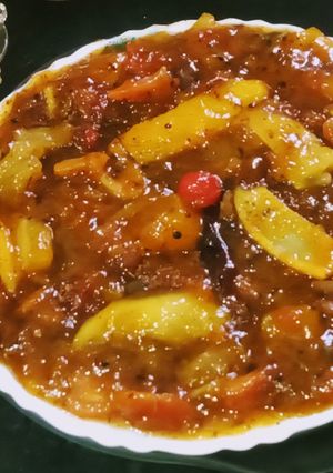 ড্রাই ফ্রুটস দিয়ে কাঁচা আমের চাটনি(Dry fruits Mango Chutni Recipe In Bengali) রেসিপির প্রধান ছবি