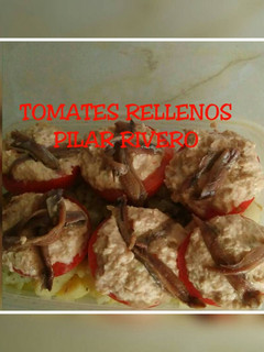 Una foto de Tomates rellenos de foie, queso y anchoas