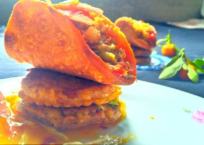 Chicken vegetable cutlus with chicken tacos Recipe