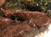A picture of beef and broccoli