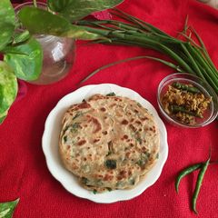 Spring onion laccha paratha A picture of Spring onion laccha paratha.