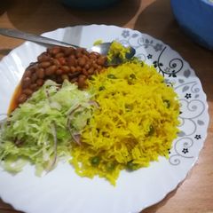 A picture of Tumeric- coconut rice.