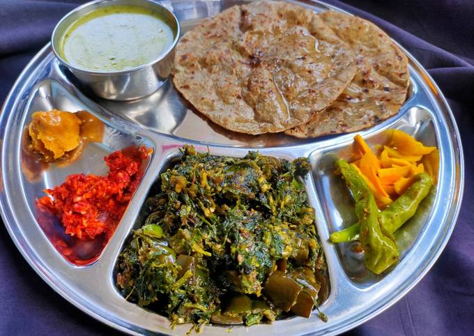 Fenugreek leaves with brinjals sabzi