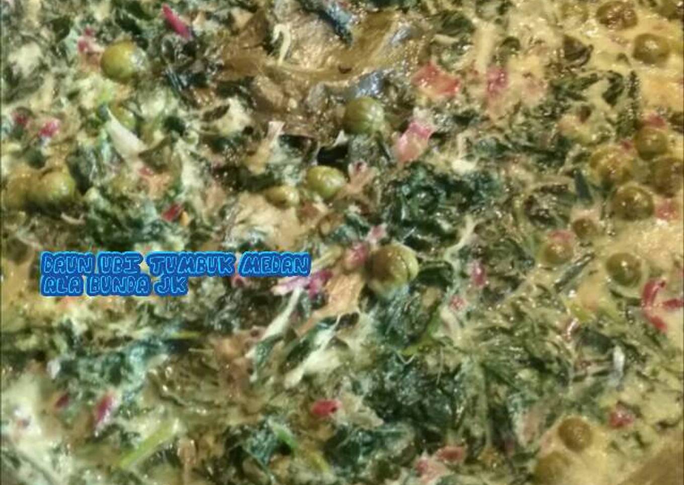 Daun ubi tumbuk teri medan ala bunda Jkb